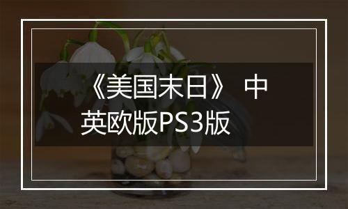 《美国末日》 中英欧版PS3版
