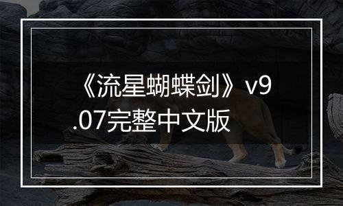 《流星蝴蝶剑》v9.07完整中文版