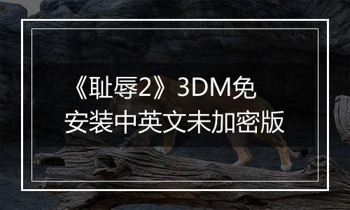 《耻辱2》3DM免安装中英文未加密版