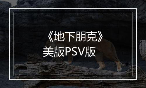 《地下朋克》美版PSV版