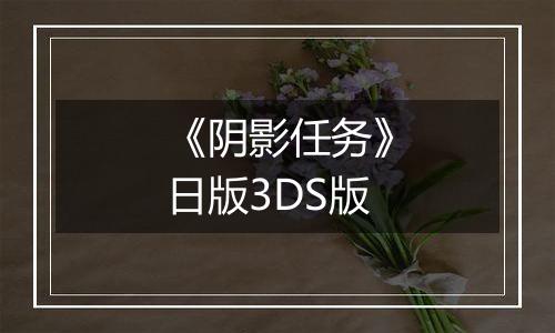 《阴影任务》日版3DS版