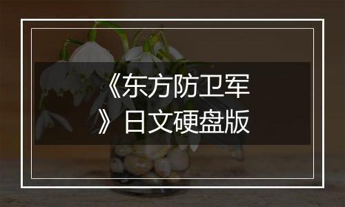 《东方防卫军》日文硬盘版