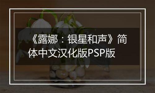 《露娜：银星和声》简体中文汉化版PSP版