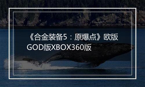《合金装备5:原爆点》欧版GOD版XBOX360版