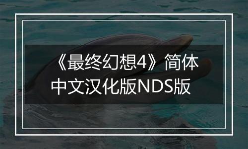《最终幻想4》简体中文汉化版NDS版
