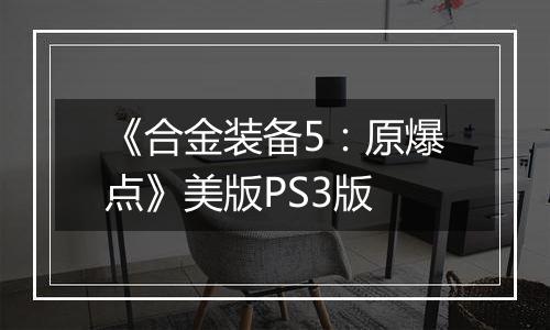 《合金装备5:原爆点》美版PS3版