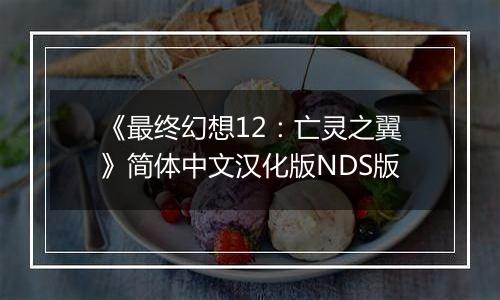 《最终幻想12：亡灵之翼》简体中文汉化版NDS版