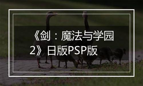 《剑：魔法与学园2》日版PSP版