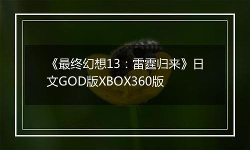 《最终幻想13：雷霆归来》日文GOD版XBOX360版