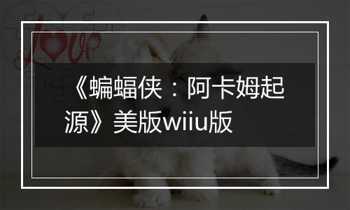《蝙蝠侠：阿卡姆起源》美版wiiu版