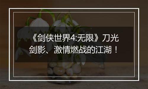 《剑侠世界4:无限》刀光剑影、激情燃战的江湖！
