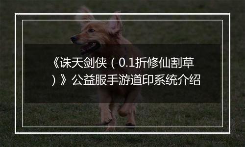 《诛天剑侠（0.1折修仙割草）》公益服手游道印系统介绍