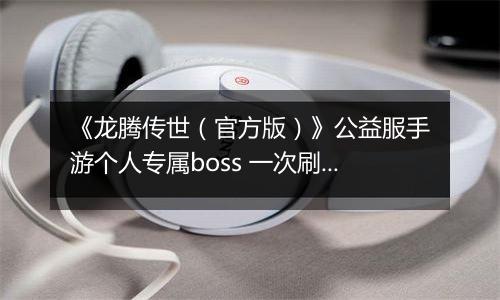 《龙腾传世（官方版）》公益服手游个人专属boss 一次刷个痛快
