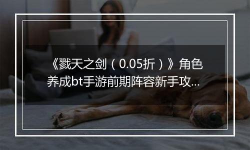 《戮天之剑（0.05折）》角色养成bt手游前期阵容新手攻略。