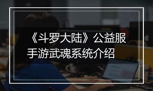 《斗罗大陆》公益服手游武魂系统介绍