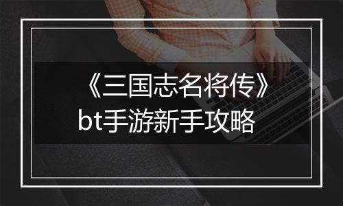 《三国志名将传》bt手游新手攻略