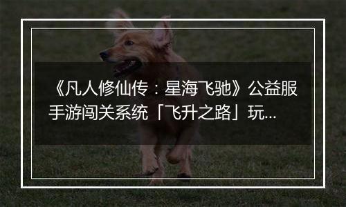 《凡人修仙传：星海飞驰》公益服手游闯关系统「飞升之路」玩法详解