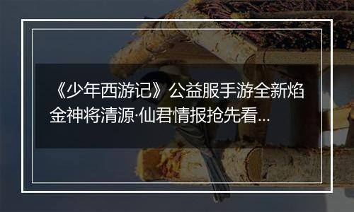 《少年西游记》公益服手游全新焰金神将清源·仙君情报抢先看！