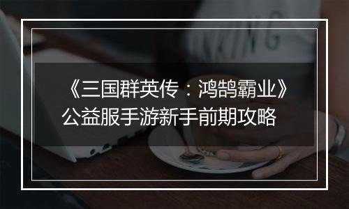 《三国群英传：鸿鹄霸业》公益服手游新手前期攻略
