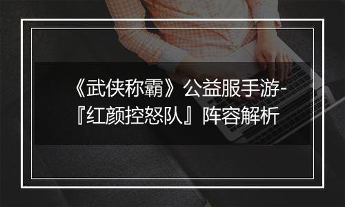 《武侠称霸》公益服手游-『红颜控怒队』阵容解析