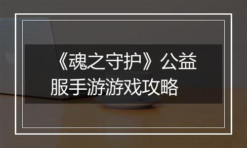 《魂之守护》公益服手游游戏攻略