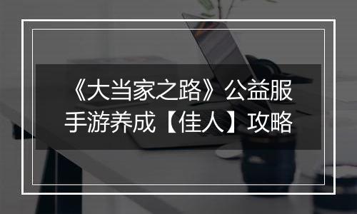 《大当家之路》公益服手游养成【佳人】攻略