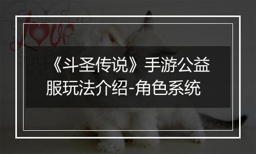 《斗圣传说》手游公益服玩法介绍-角色系统