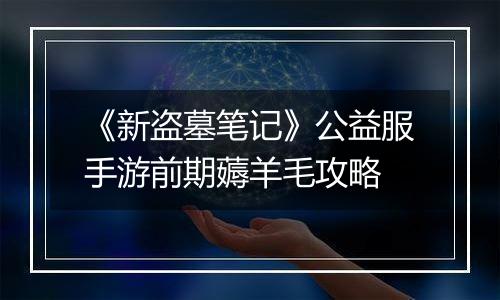 《新盗墓笔记》公益服手游前期薅羊毛攻略