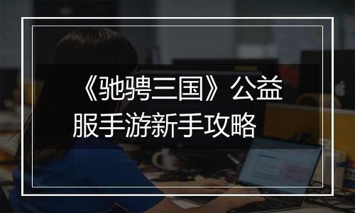 《驰骋三国》公益服手游新手攻略
