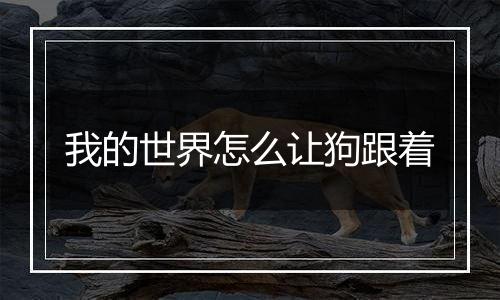 我的世界怎么让狗跟着