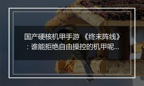 国产硬核机甲手游 《终末阵线》：谁能拒绝自由操控的机甲呢？