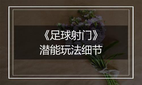 《足球射门》潜能玩法细节