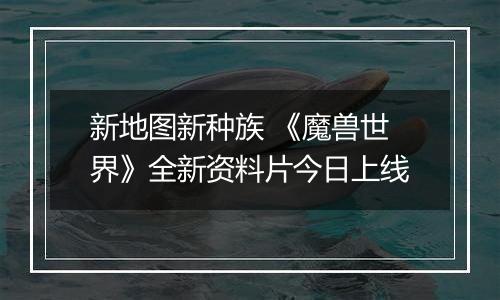 新地图新种族 《魔兽世界》全新资料片今日上线