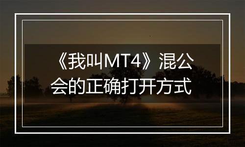 《我叫MT4》混公会的正确打开方式