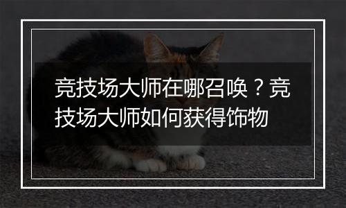 竞技场大师在哪召唤？竞技场大师如何获得饰物
