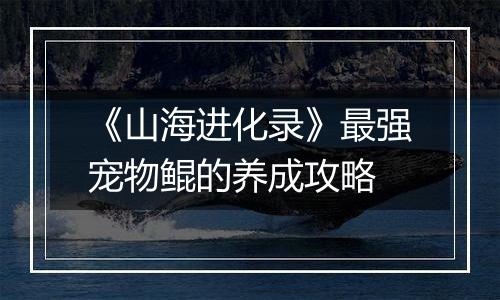 《山海进化录》最强宠物鲲的养成攻略