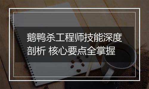 鹅鸭杀工程师技能深度剖析 核心要点全掌握