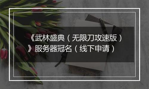 《武林盛典（无限刀攻速版）》服务器冠名（线下申请）