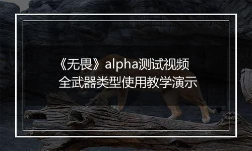 《无畏》alpha测试视频 全武器类型使用教学演示