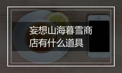 妄想山海暮雪商店有什么道具