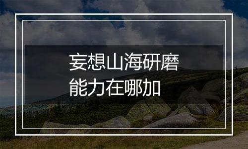妄想山海研磨能力在哪加