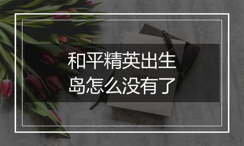 和平精英出生岛怎么没有了