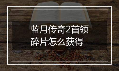 蓝月传奇2首领碎片怎么获得