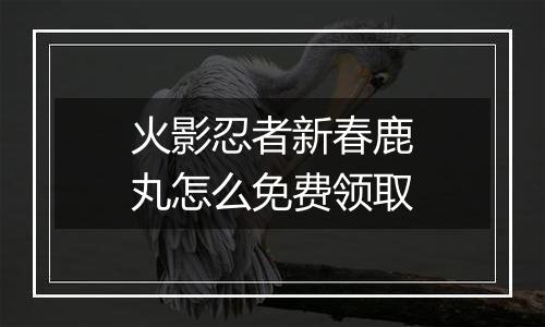 火影忍者新春鹿丸怎么免费领取