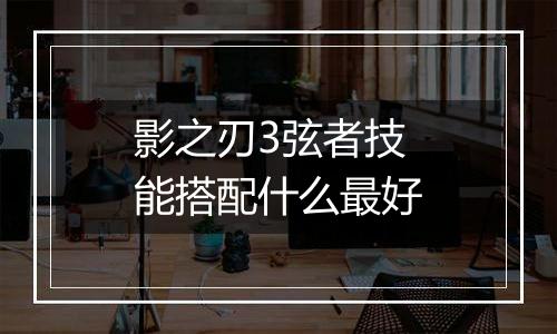 影之刃3弦者技能搭配什么最好