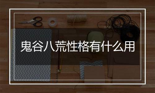 鬼谷八荒性格有什么用