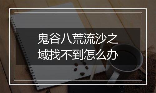 鬼谷八荒流沙之域找不到怎么办