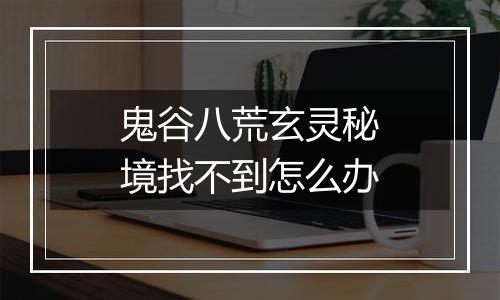 鬼谷八荒玄灵秘境找不到怎么办