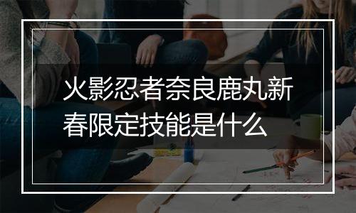 火影忍者奈良鹿丸新春限定技能是什么