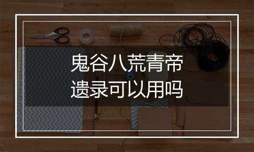 鬼谷八荒青帝遗录可以用吗